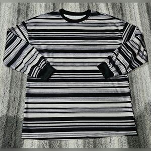 Shein Blue/Grey Striped Top Size XS